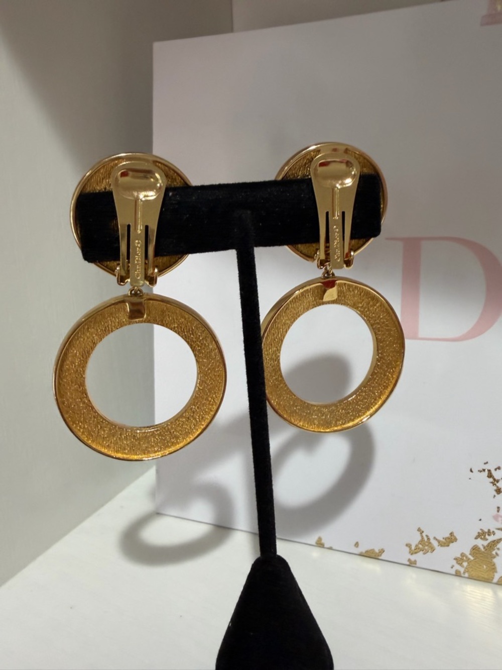 RARE Dior Logo Drop Earrings - Picture 4 of 8
